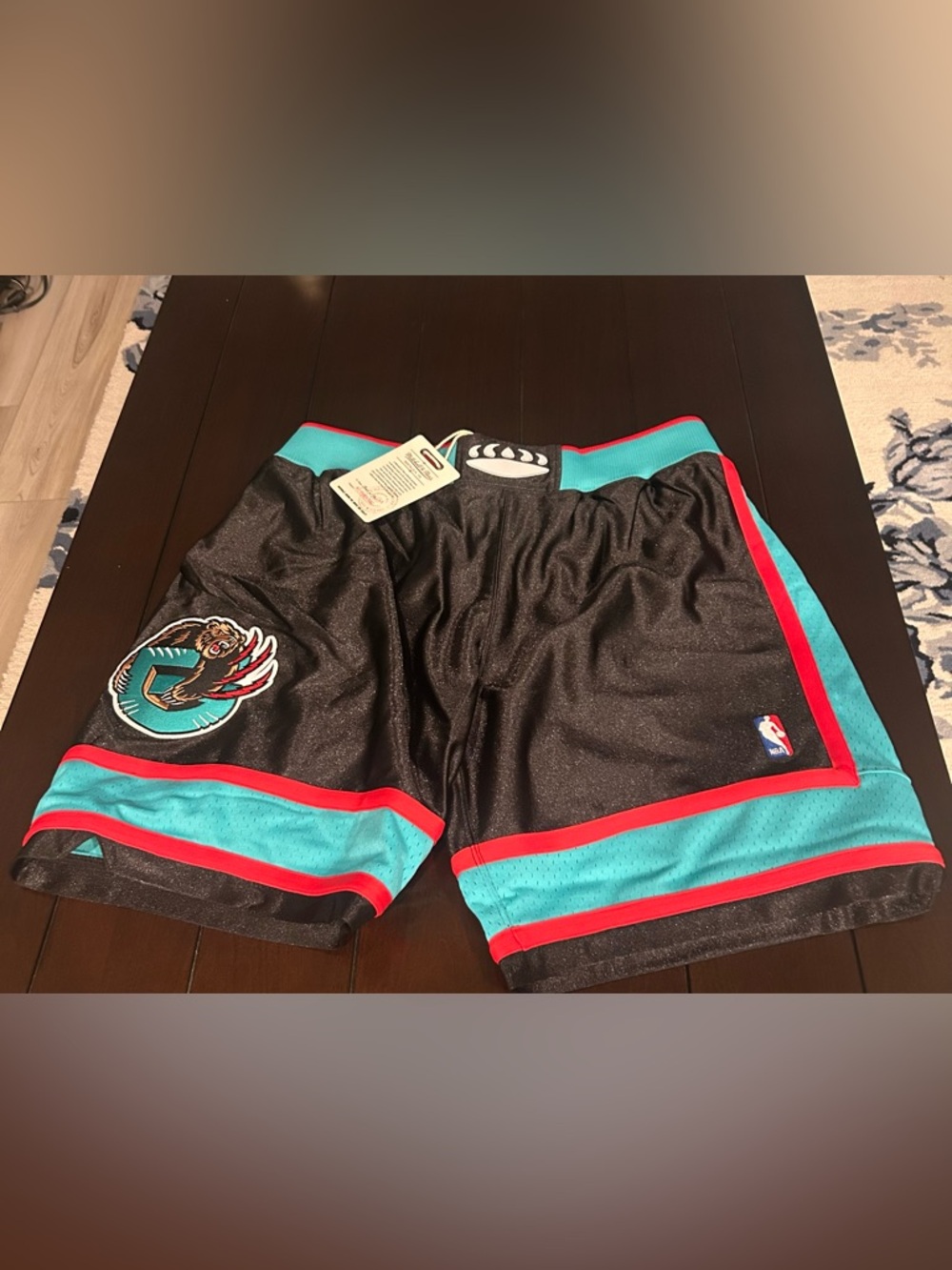 Mitchell & Ness Black Teal Red Memphis Grizzlies Basketball Shorts